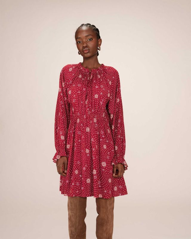 Grace&amp;Mila Robe Sentimentale imprimé floral Terracotta 0017