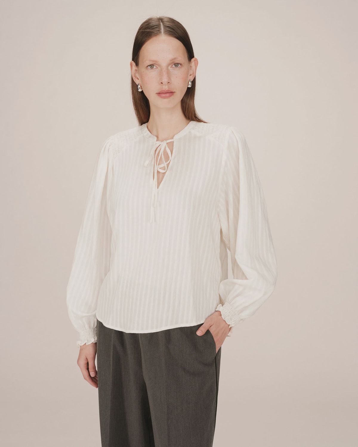 Grace&amp;Mila Blouse Serinda manches longues écru  7106