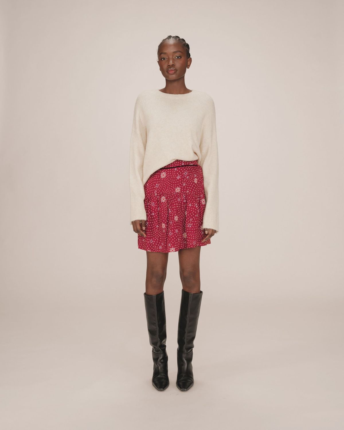 Grace&amp;Mila Jupe courte Staicy imprimé floral Terracotta 3040