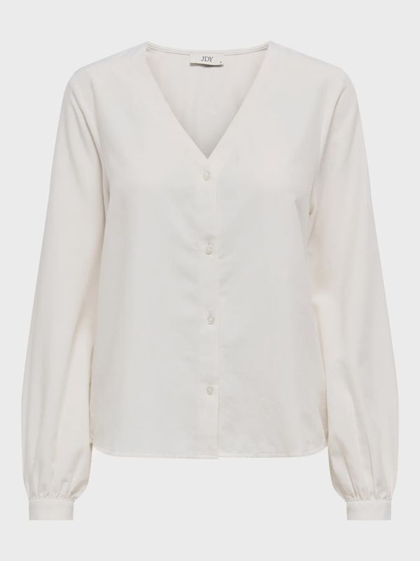 JDY Blouse manches longues col V blanche 15355548