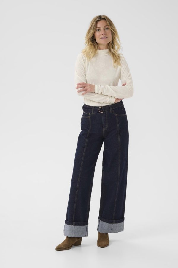 Cream Jeans Audrey Fit bleu foncé bordure large 10614137