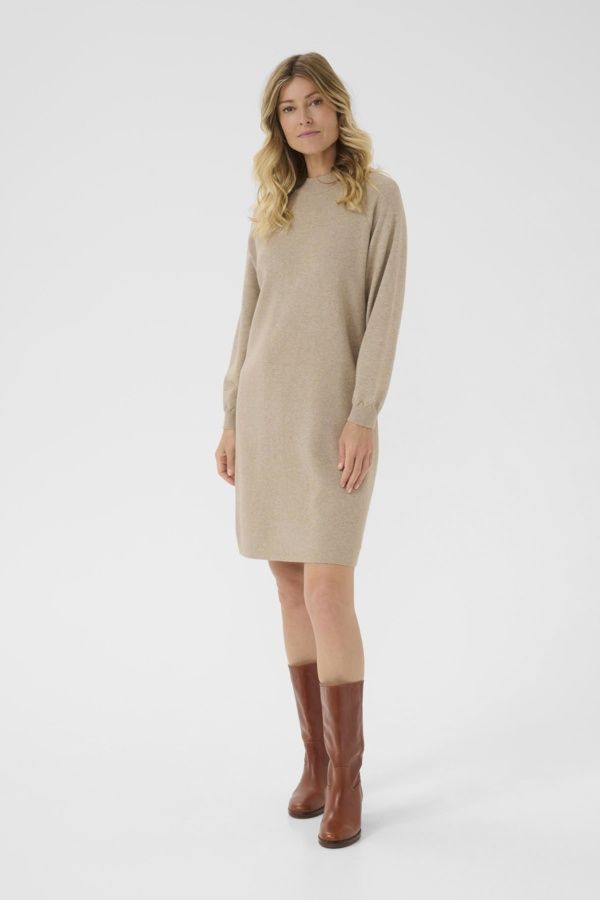 Cream Robe tricot avoine mélange 10614298