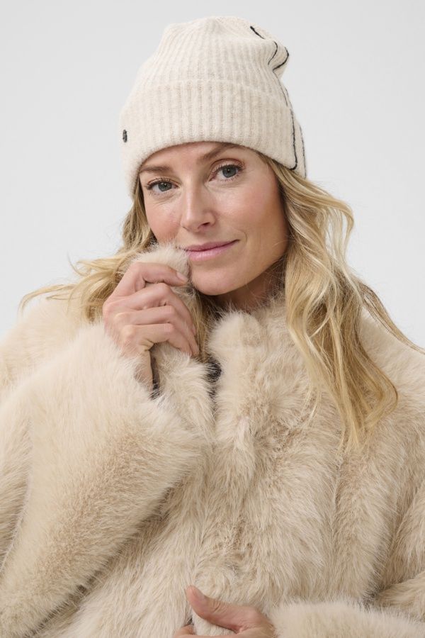 Cream Tuque tricot beige 10614037