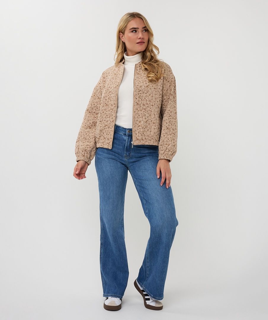 Esqualo Jacket bomber flower 3D sable 2519510