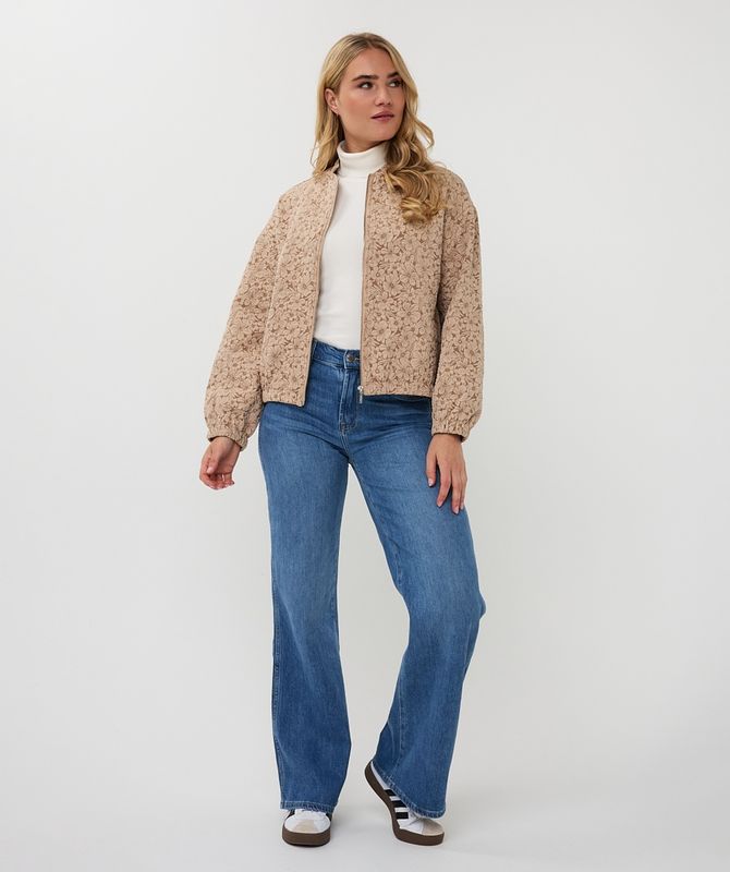 Esqualo Jacket bomber flower 3D sable 2519510
