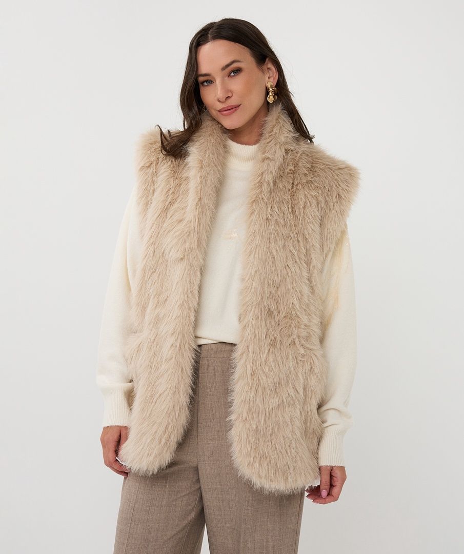 Esqualo Gilet fourrure sable ESQ97505