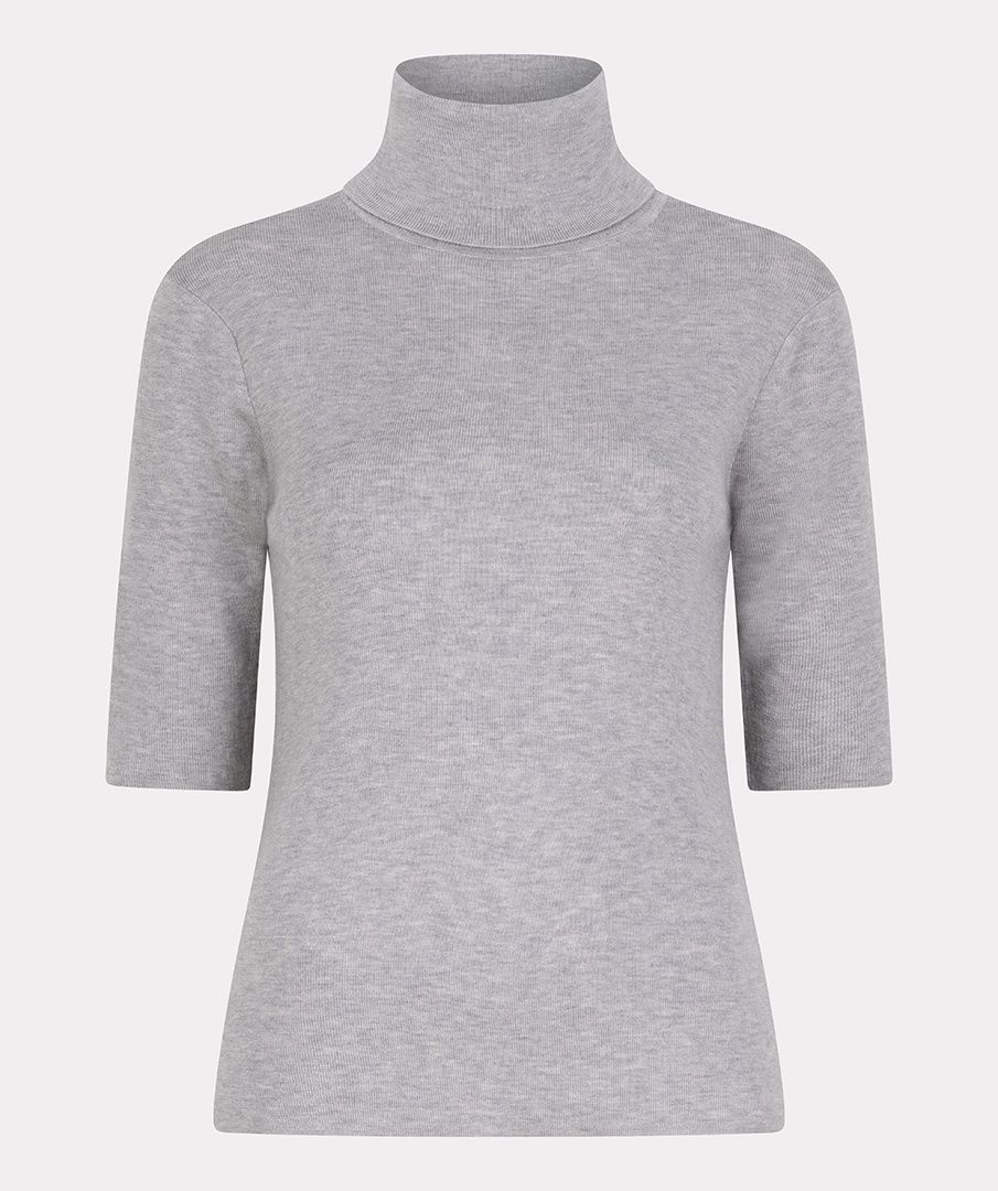 Esqualo Chandail gris col roulé rib manches courtes  2507516