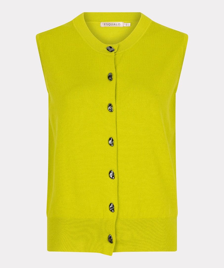Esqualo Gilet buttons basic knit vert lime 2507537