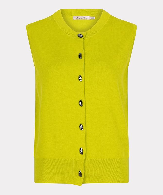 Esqualo Gilet buttons basic knit vert lime 2507537
