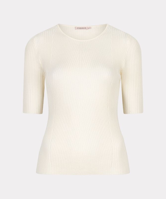 Esqualo Chandail rib manches courtes offwhite 2527507