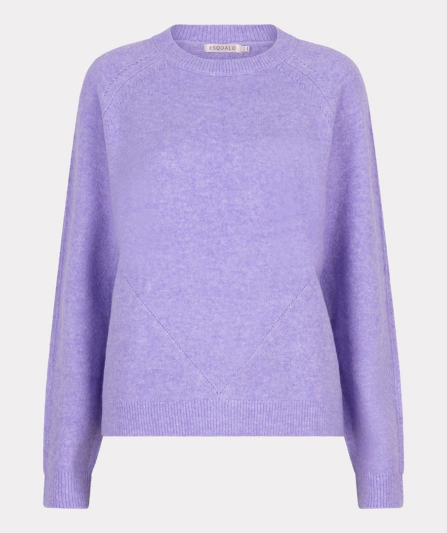 Esqualo Pull lainage raglan ajouré lilas 2527518