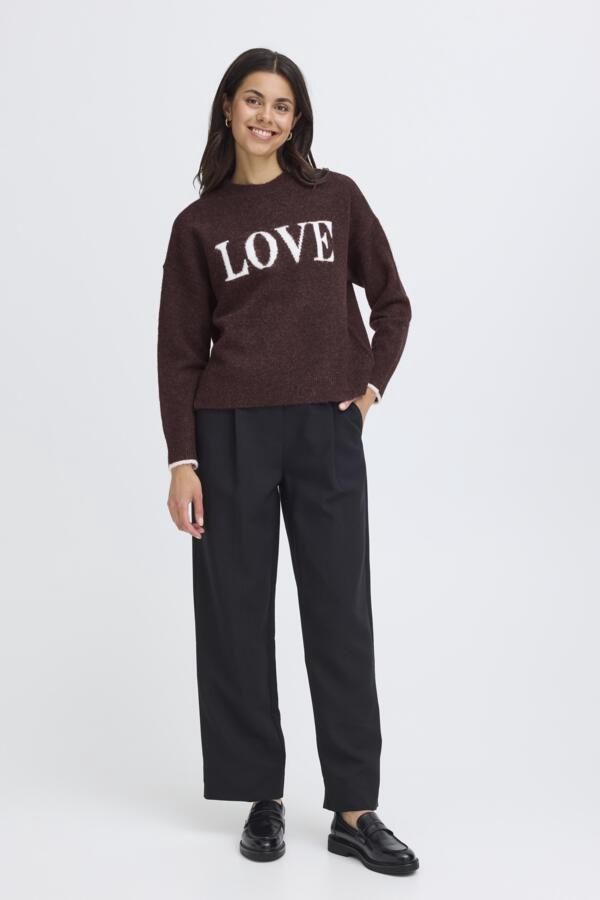 Fransa Pull lainage Fudge melange écriture LOVE 20617152