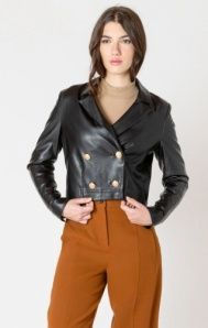 Black Tape Veste courte noire cuir vegan 2629506