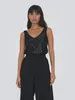 Only Haut paillettes sans manche noir col V 15307926