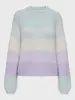 Only Pull lainage manches longues rayures bleu et lilas 15358513