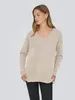 Only Pull tricot manches longues col V avoine 15359335