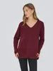 Only Pull tricot manches longues col V Cabernet 15359335