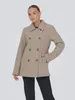Only Manteau lainage double boutonnière Amande 15349215