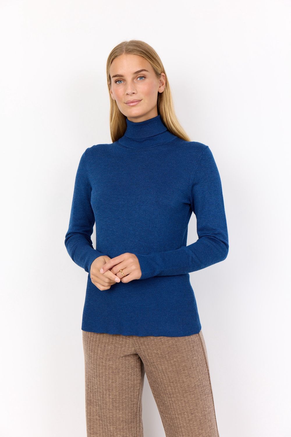 Soya Concept Chandail col roulé manches longues Estate Blue 32992