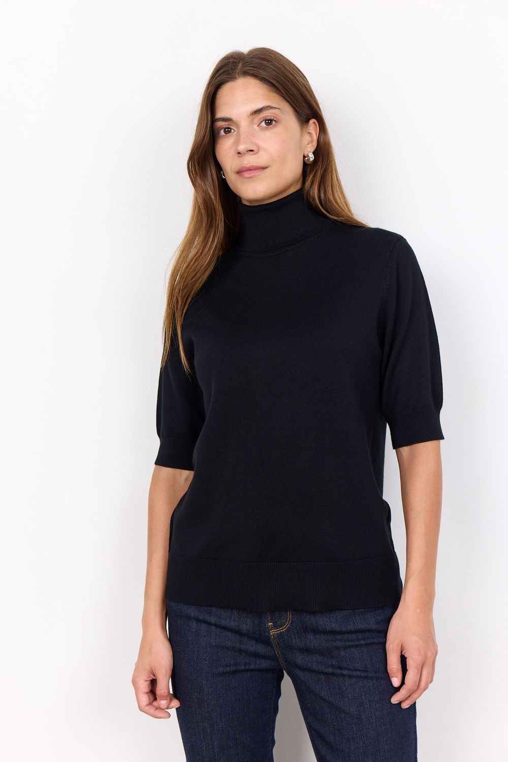Soya Concept Chandail col roulé manches courtes noir 33423