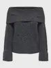 Only Pull manches longues offshoulder gris charcoal 15352271