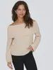 Only Pull tricot manches longues offshoulder crème 15352271