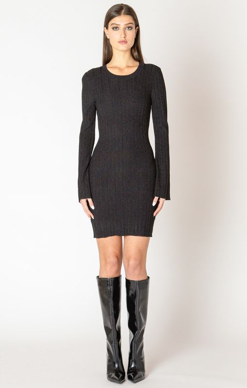 Black Tape Robe coupe ajustée lurex noir 2627507