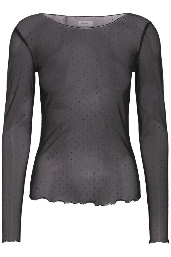 Fransa Chandail mesh noir scintillant 20617225