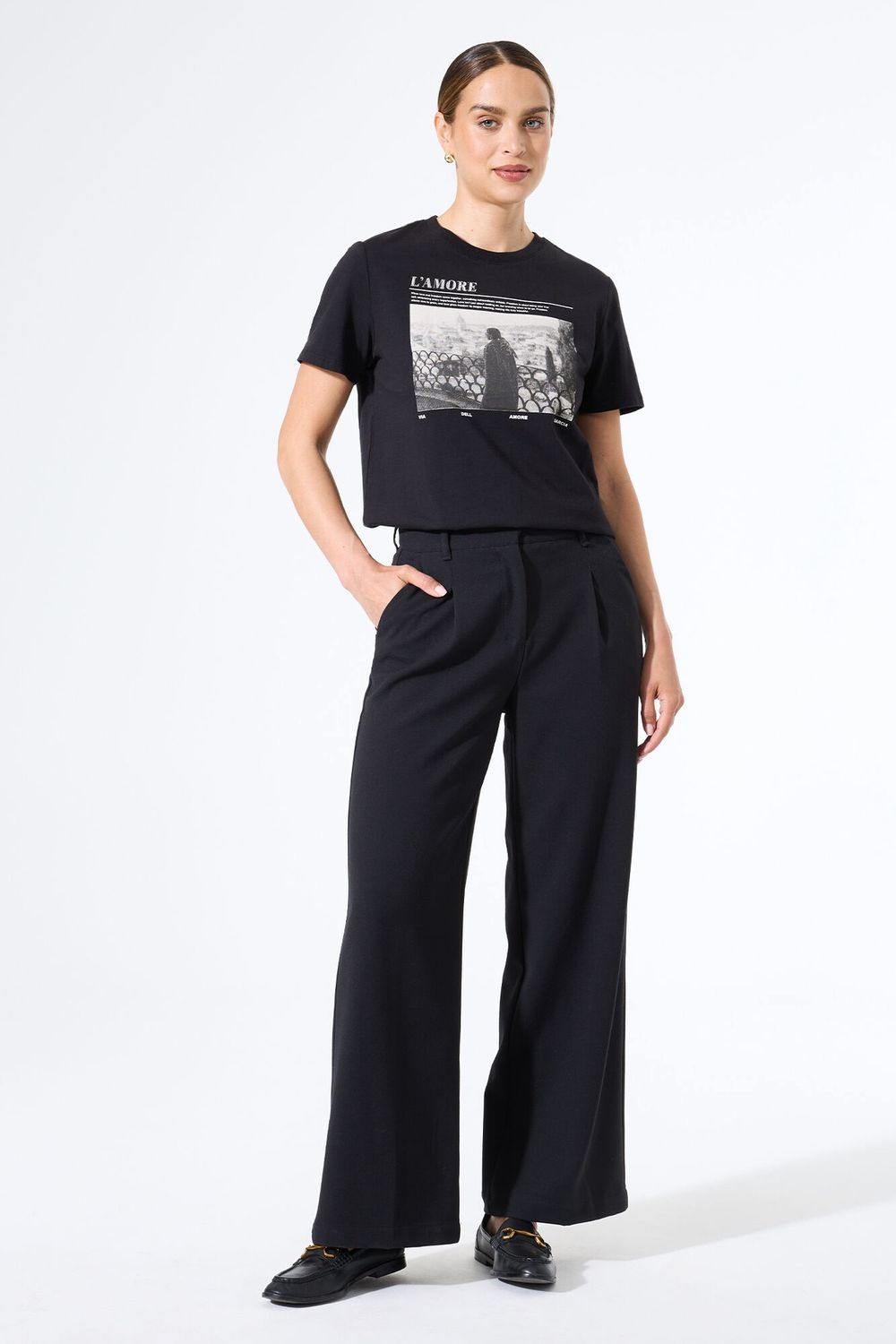 Garcia T-Shirt noir manches courtes col rond image photo J50002