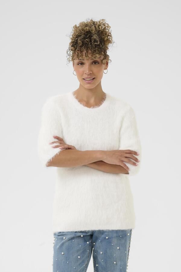 Cream Pull manches courtes offwhite texturé 10614411