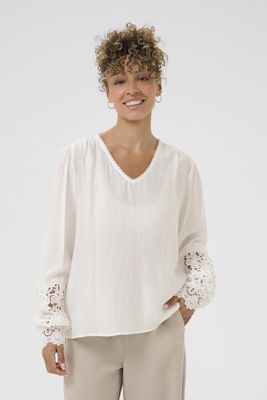 Cream Blouse offwhite manches broderie 10614427