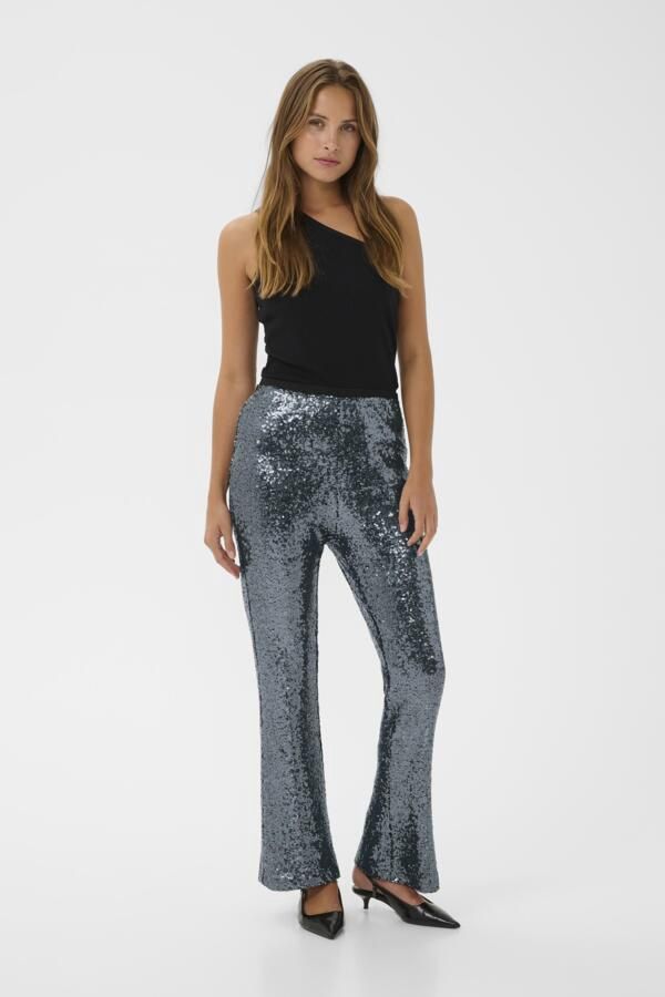 Kaffe Pantalon paillettes Dark Silver 10510999