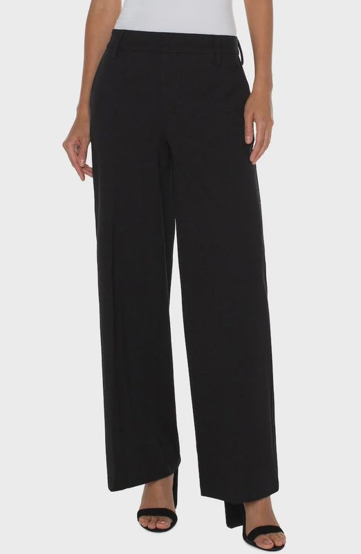 Liverpool Pantalon Kelsey Crop Wide Led Trouser noir LM4654M42