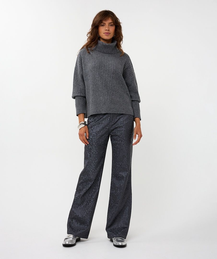 Esqualo Pull tricot col roulé gris charcoal W2527706