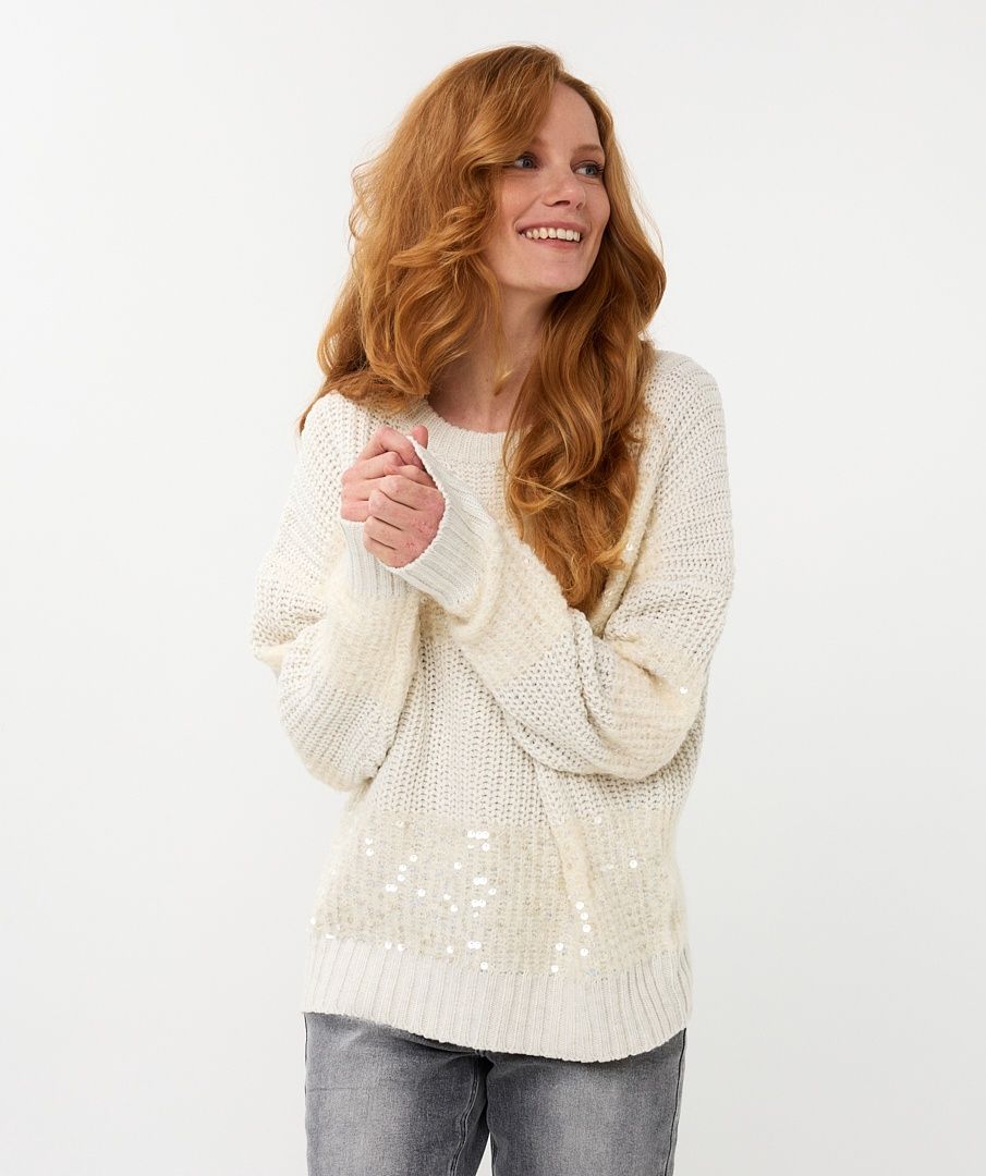 Esqualo Pull crème paillettes W2502718