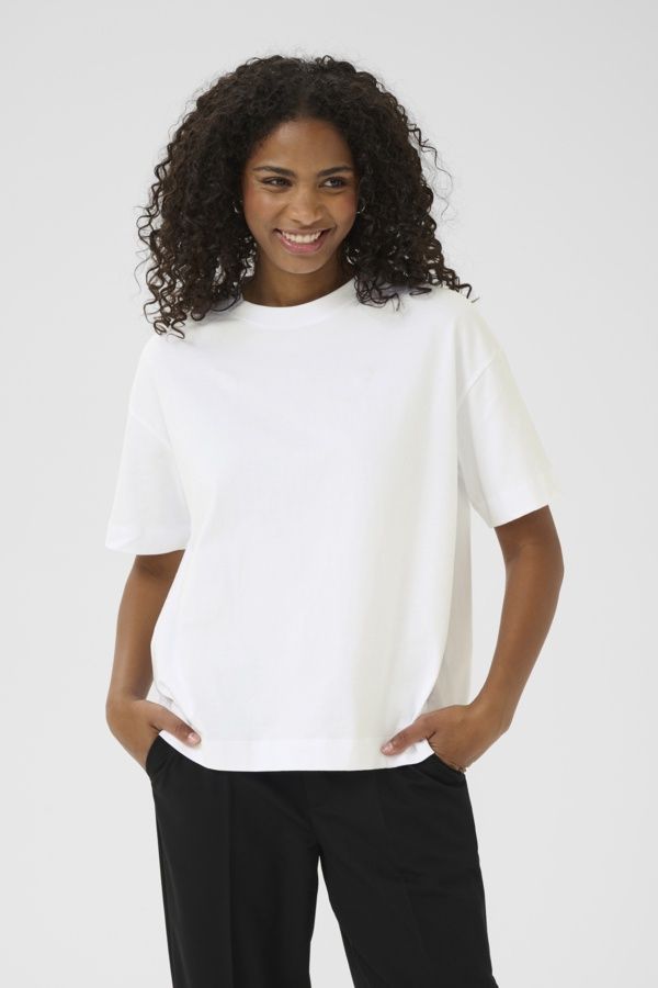 Kaffe T-Shirt blanc coupe ample 10509743
