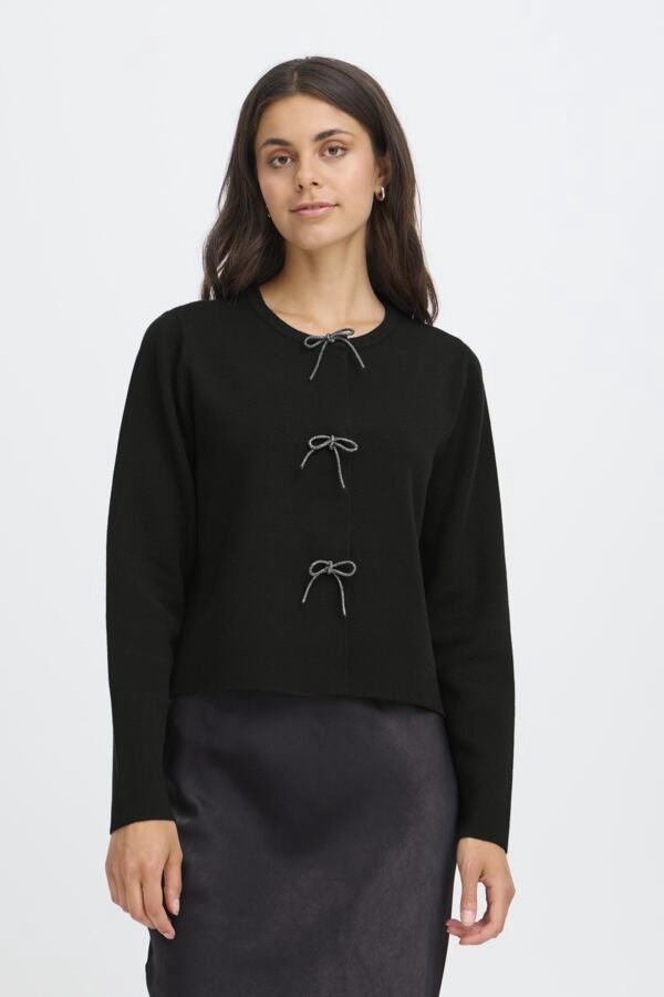 Fransa Cardigan noir boucles argents 20617318