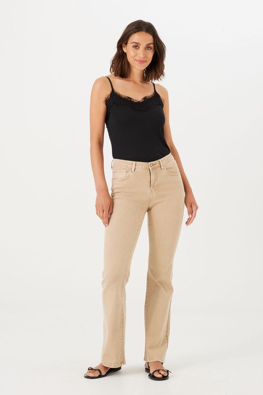 Garcia Camisole noire avec dentelle et bretelles ajustables Z0001