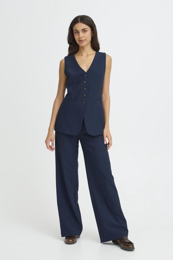 Fransa Veston sans manches boutonné  Marine 20617335