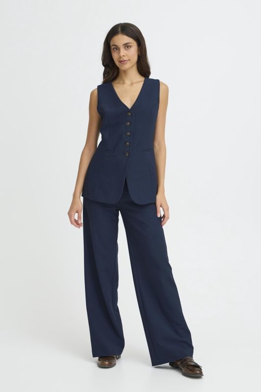 Fransa Veston sans manches boutonné  Marine 20617335