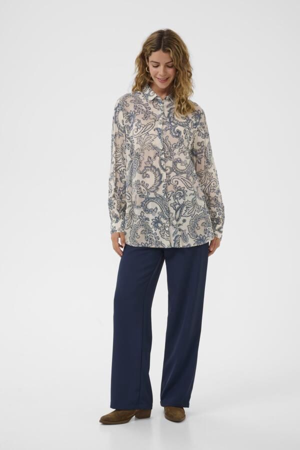 Cream Chemisier manches longues imprimé Paisley bleu 10614582