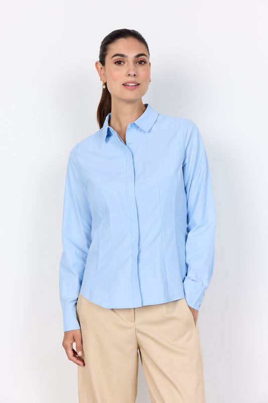 Soya Concept Chemisier bleu manches longues légèrement ajusté 17500