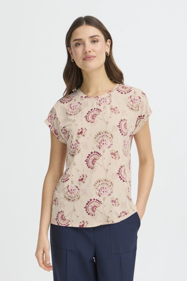 Fransa T-Shirt manches courtes col rond motifs Orchid Flowers 20610634
