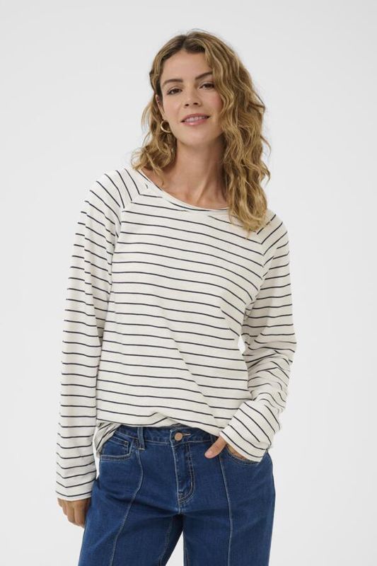 Cream Chandail manches longues rayures marine  10614586