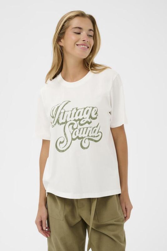 Kaffe T-Shirt offwhite écritures SeaSpray 10511090