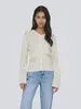 ONLY Cardigan offwhite boutons coeur et cordon taille 15363046