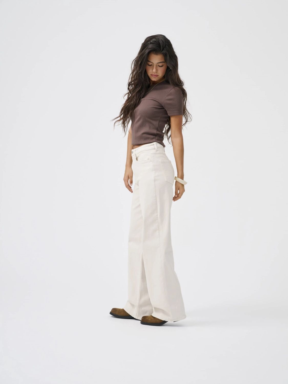 ONLY Jeans jambe droite écru 15288219