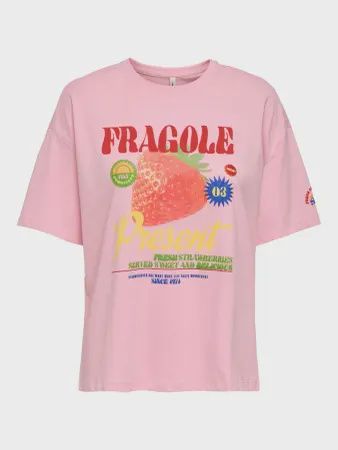 Only T-Shirt imprimé fraise rose 15367075