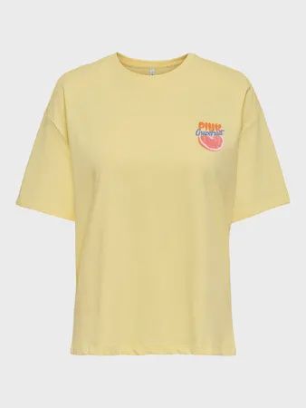 ONLY T-Shirt imprimé pamplemousse jaune 15367075