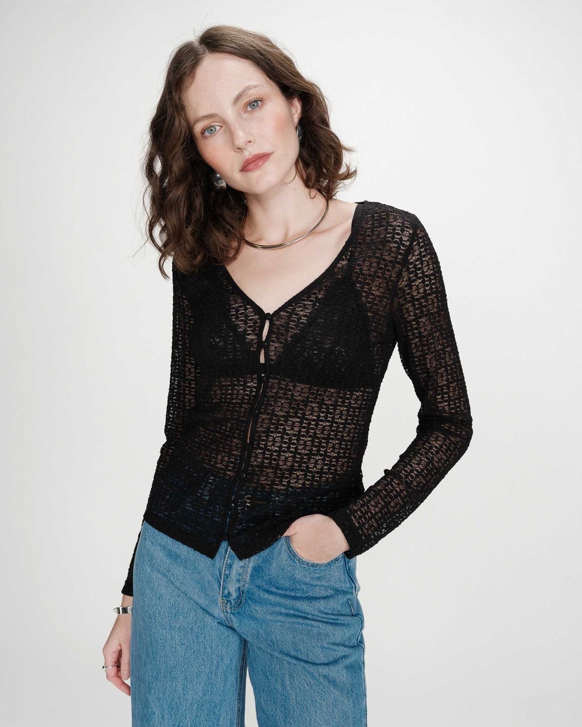 Grace&amp;Mila Chandail dentelle Venezia noir 17008